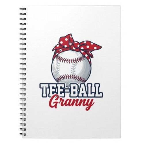 Tee Ball Granny Baseball Bow Vintage Shirt_1 Notebook