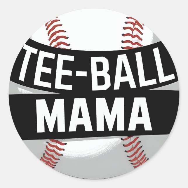 Tee-Ball Mama Funny Teeball Mom Classic Round Sticker (Front)