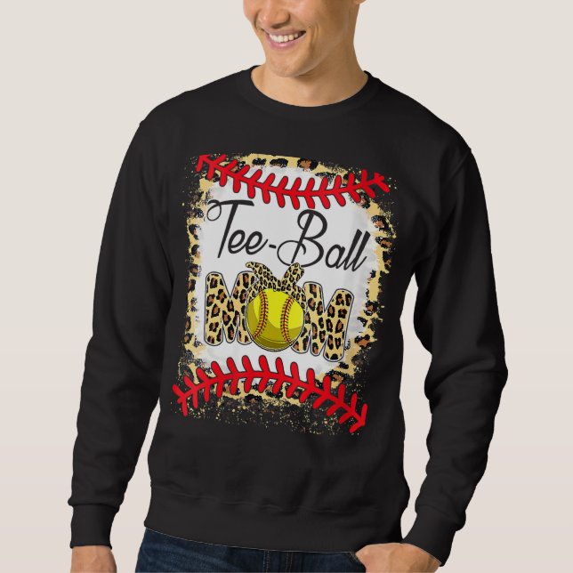 Tee Ball Mom Softball Leopard Bleached Mother's Da (Front)