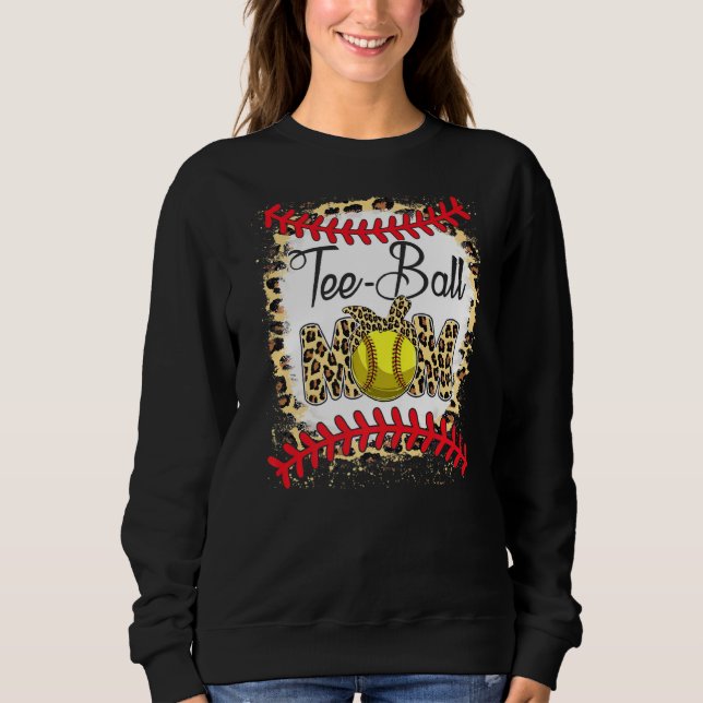 Tee Ball Mom Softball Leopard Bleached Mother's Da (Front)