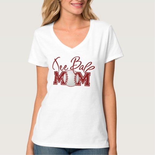Tee Ball Mom Womens Hanes Nano V_Neck T_Shirt