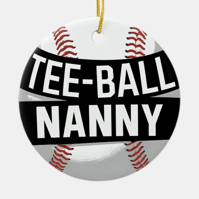 Tee-Ball Nanny Funny Teeball Grandma Ceramic Ornament (Front)