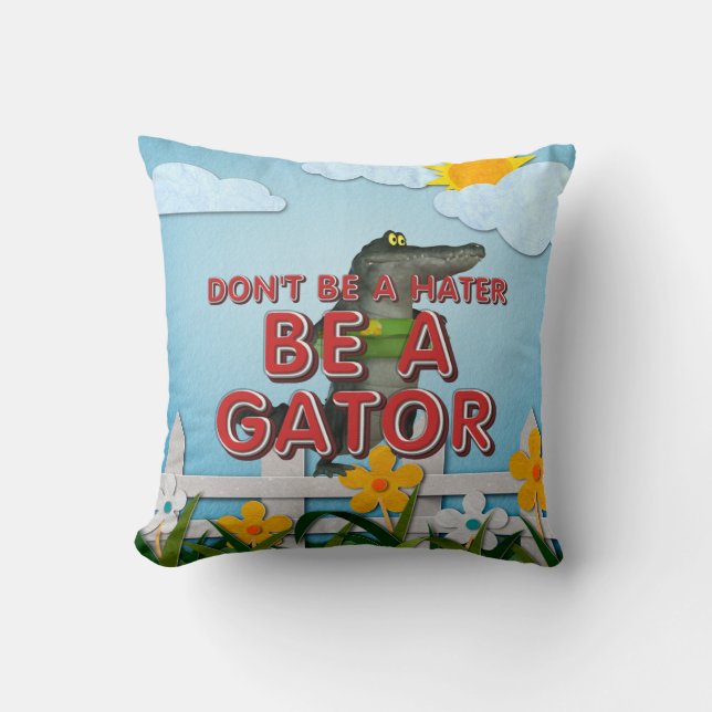 TEE Be Alligator Throw Pillow (Front)