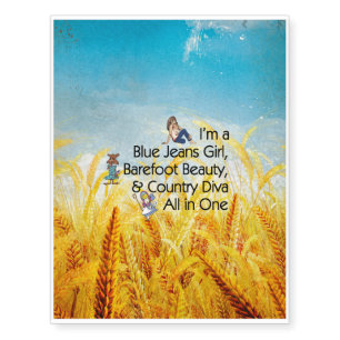 TEE Blue Jeans Girl Temporary Tattoos