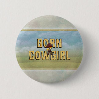TEE Born Cowgirl Button