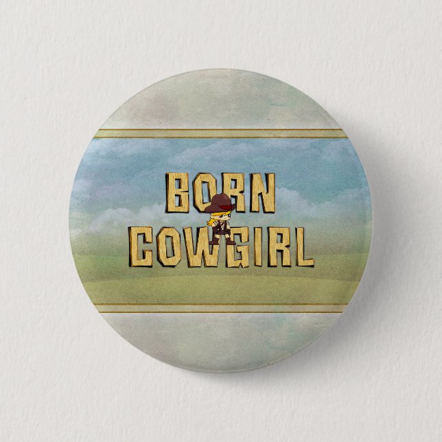 TEE Born Cowgirl Button (Front)