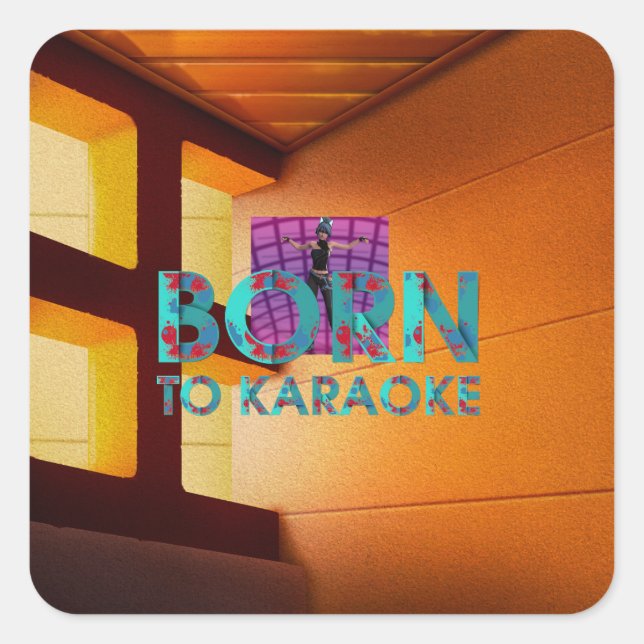 TEE Born to Karaoke Square Sticker (Front)