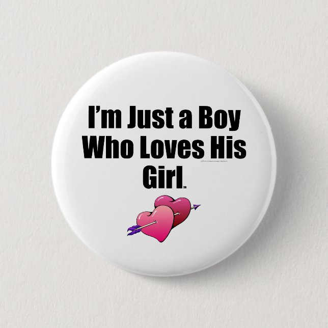 TEE Boy Loves His Girl Pinback Button (Front)