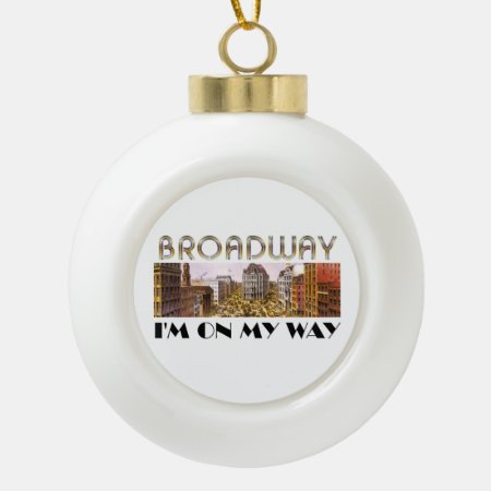 Tee Broadway Star Ceramic Ball Christmas Ornament