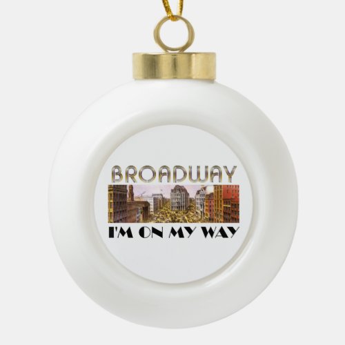 TEE Broadway Star Ceramic Ball Christmas Ornament
