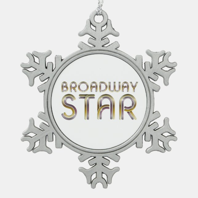 TEE Broadway Star Snowflake Pewter Christmas Ornament (Front)