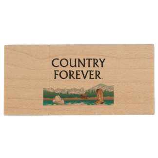 TEE Country Forever Wood Flash Drive