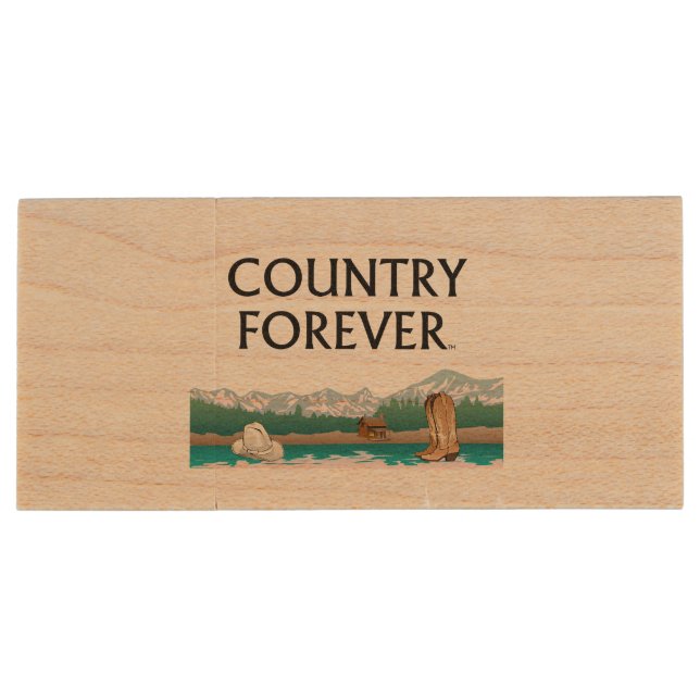 TEE Country Forever Wood Flash Drive (Back)