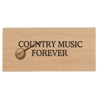 TEE Country Music Forever Wood USB Flash Drive