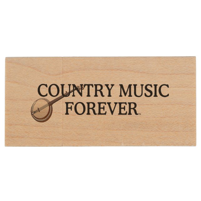 TEE Country Music Forever Wood USB Flash Drive (Back)