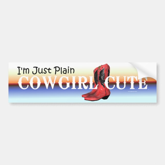 TEE Cowgirl Cute Bumper Sticker (Front)