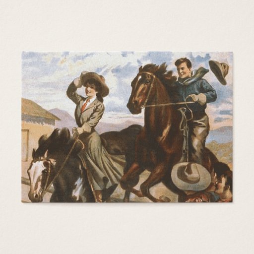 Customizable TEE Cowgirl Old School Business Card Template