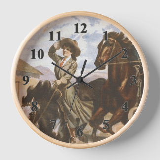 TEE Cowgirl Old School Clock