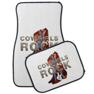 TEE Cowgirls Rock Car Floor Mat