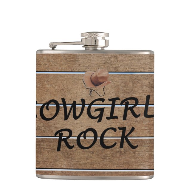 TEE Cowgirls Rock Flask (Front)