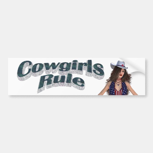 TEE Cowgirls Rule Bumper Sticker (Front)