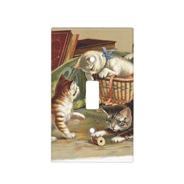 TEE Curious Cat Light Switch Cover (Front)