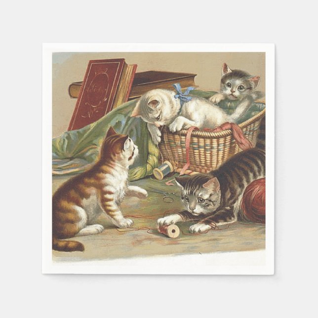 TEE Curious Cat Napkins (Front)