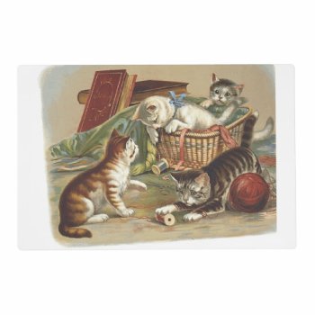 Tee Curious Cat Placemat by teepossible at Zazzle
