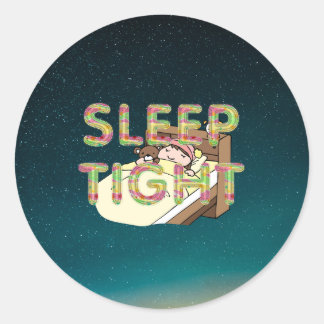 TEE Cute Sleep Slogan Classic Round Sticker