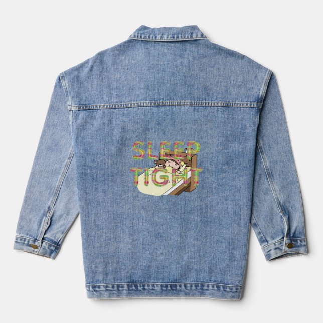 TEE Cute Sleep Slogan Denim Jacket (Back)