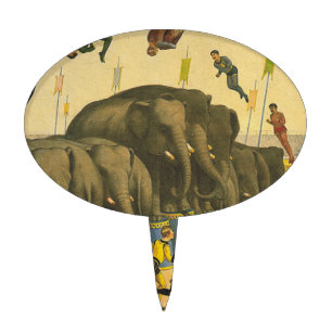 TEE Elephant Acrobats Cake Topper