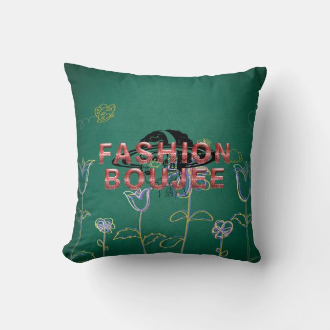 TEE Fashion Boujee Ornament Throw Pillow (Front)