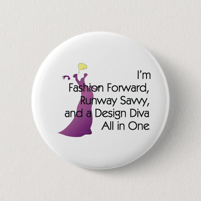 TEE Fashion Diva Pinback Button (Front)