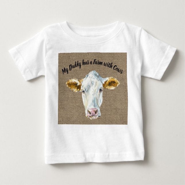 Tee for Baby Boy with Cow Face (Front)