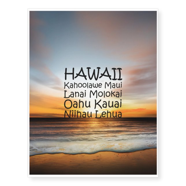 TEE Hawaii Temporary Tattoos (Front)