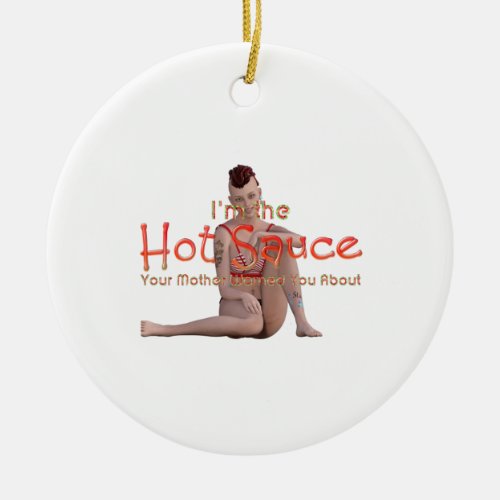 TEE Hot Sauce Humor Ceramic Ornament