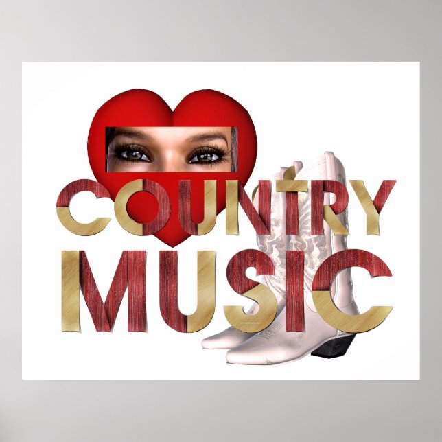 TEE I Love Country Music Poster (Front)