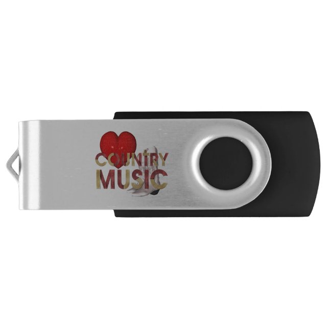 TEE I Love Country Music USB Flash Drive (Back)