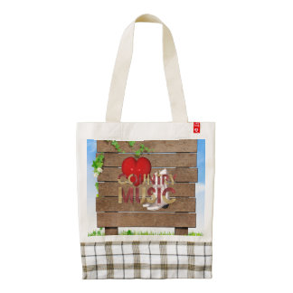 TEE I Love Country Music Zazzle HEART Tote Bag