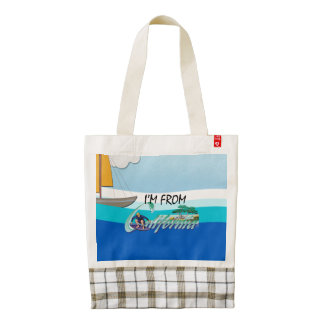 TEE I'm from California Zazzle HEART Tote Bag