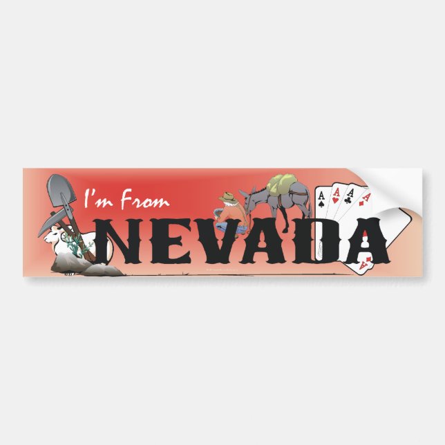 TEE I'm From Nevada Bumper Sticker (Front)