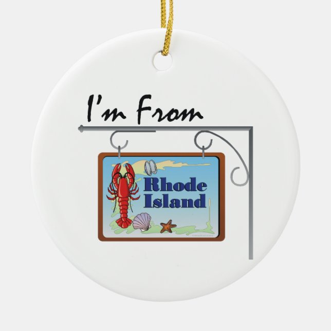 TEE I'm From Rhode Island Ceramic Ornament (Front)