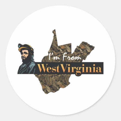 TEE Im From West Virginia Classic Round Sticker