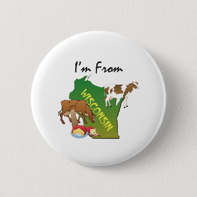 TEE I'm From Wisconsin Pinback Button (Front)