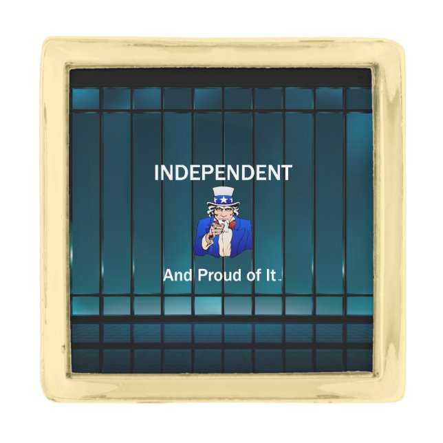 TEE Independent and Proud of It Gold Finish Lapel Pin (Front)