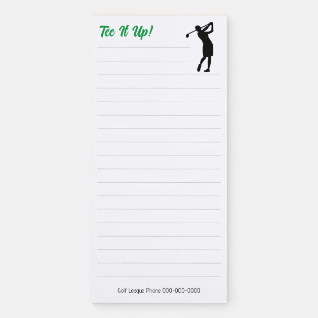 Tee It Up!: Golf Swing Magnetic Notepad (Front)