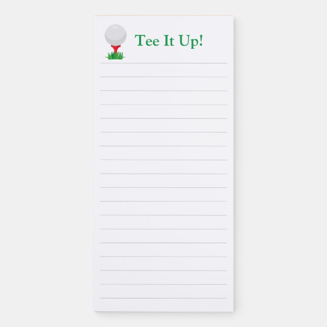 Tee It Up! Golfer Magnetic Notepad (Front)