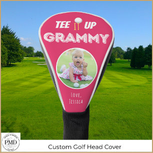 Tee It Up Grammy Personalized Photo Hot Pink Golf Head Cover