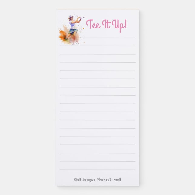 Tee It Up! Ladies Golf League Magnetic Notepad (Front)