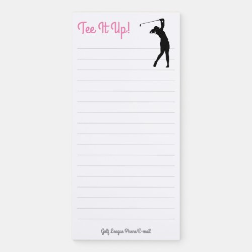 Tee It Up Lady Golfer Magnetic Notepad